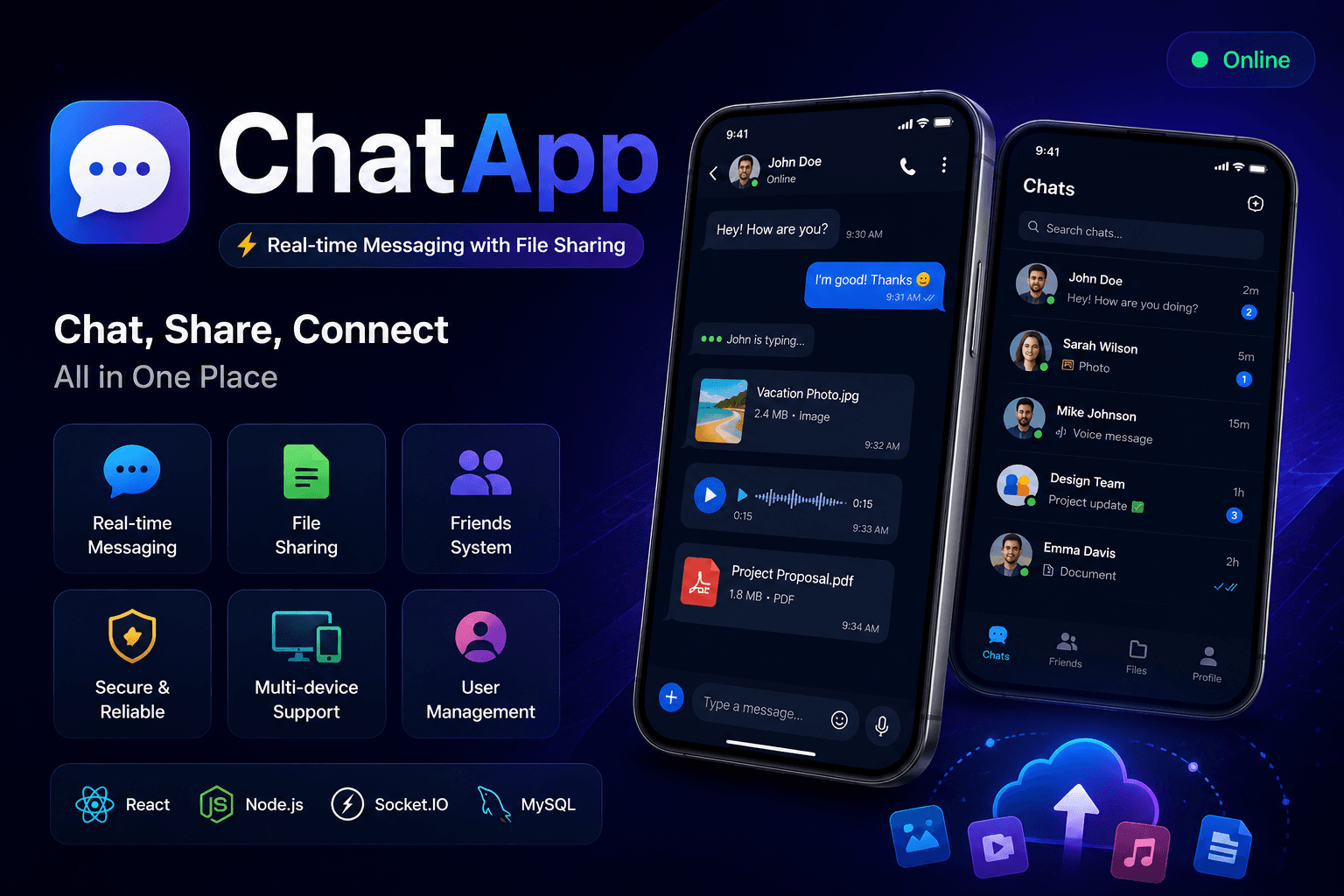 Building a Real-Time Chat Application with File Sharing using React and Node.js
